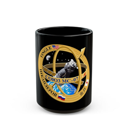 Soyuz MS-07 (Soyuz Programme) Black Coffee Mug-15oz-The Sticker Space