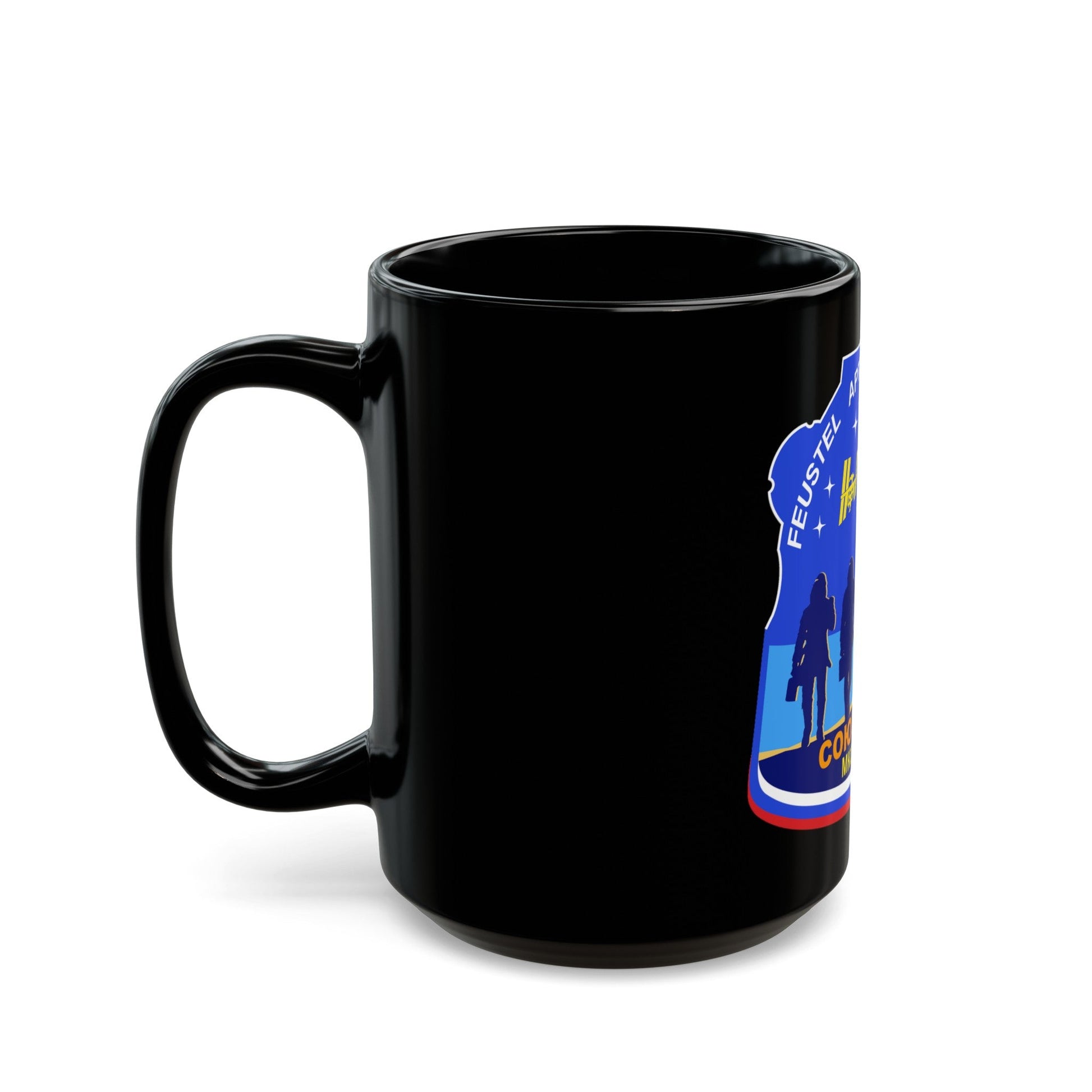 Soyuz MS-08 (Soyuz Programme) Black Coffee Mug-The Sticker Space