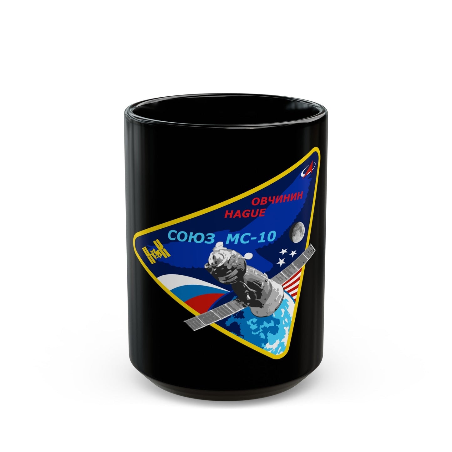 Soyuz MS-10 (Soyuz Programme) Black Coffee Mug-15oz-The Sticker Space