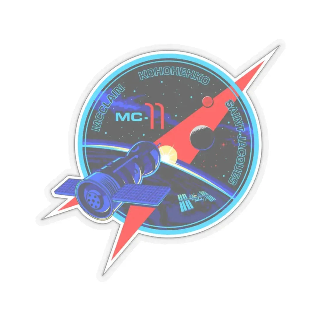 Soyuz MS-11 (Soyuz Programme) STICKER Vinyl Kiss-Cut Decal 2 Inch Transparent - The Sticker Space
