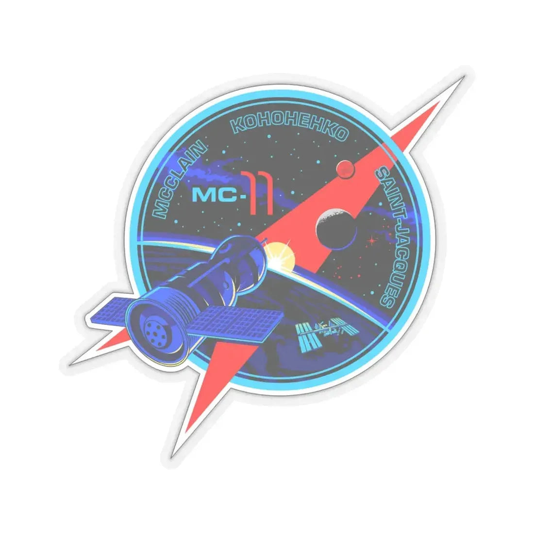 Soyuz MS-11 (Soyuz Programme) STICKER Vinyl Kiss-Cut Decal 6 Inch Transparent - The Sticker Space