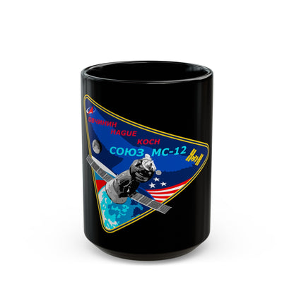 Soyuz MS-12 (Soyuz Programme) Black Coffee Mug-15oz-The Sticker Space