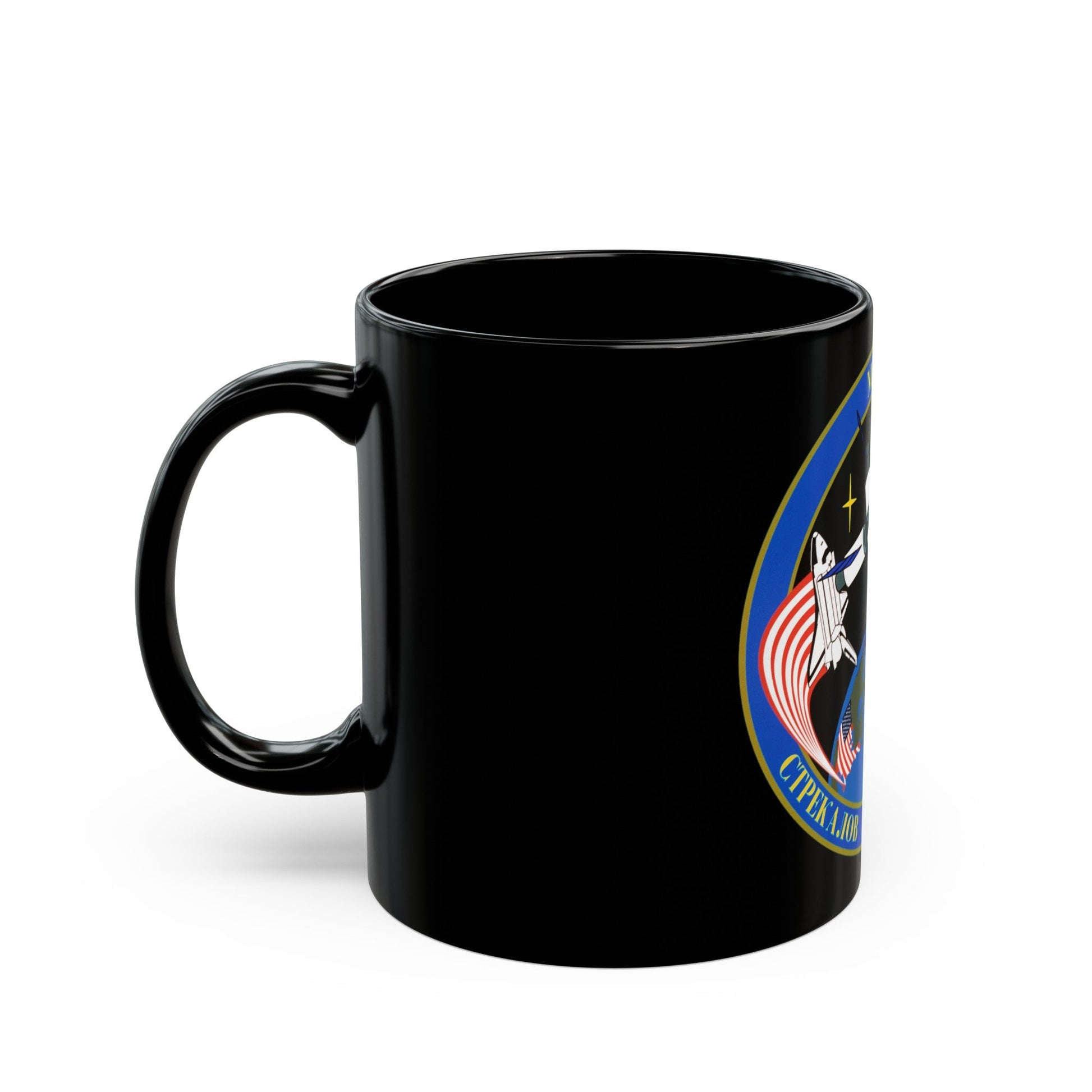 Soyuz TM-21 (Soyuz Programme) Black Coffee Mug-The Sticker Space