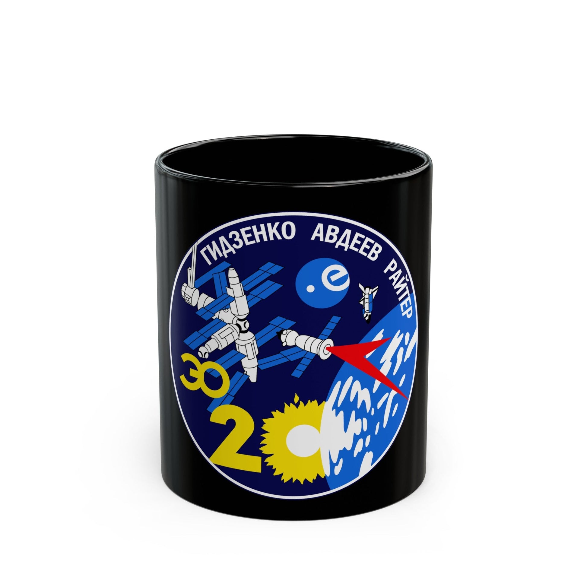 Soyuz TM-22 (Soyuz Programme) Black Coffee Mug-11oz-The Sticker Space