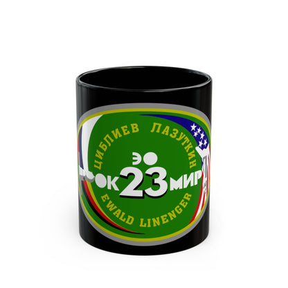 Soyuz TM-25 (Soyuz Programme) Black Coffee Mug-11oz-The Sticker Space