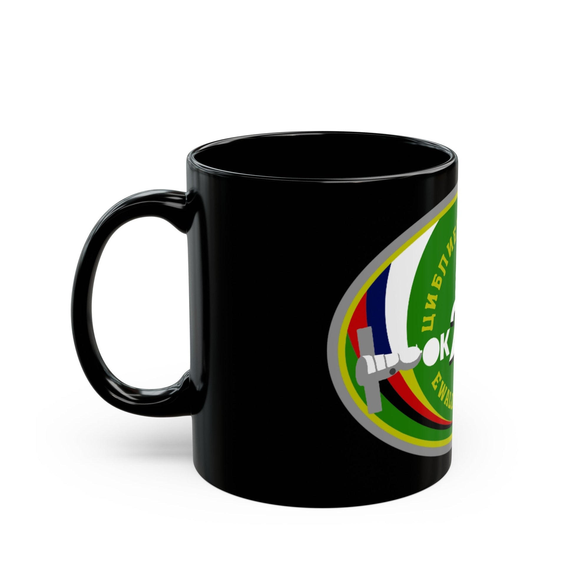 Soyuz TM-25 (Soyuz Programme) Black Coffee Mug-The Sticker Space