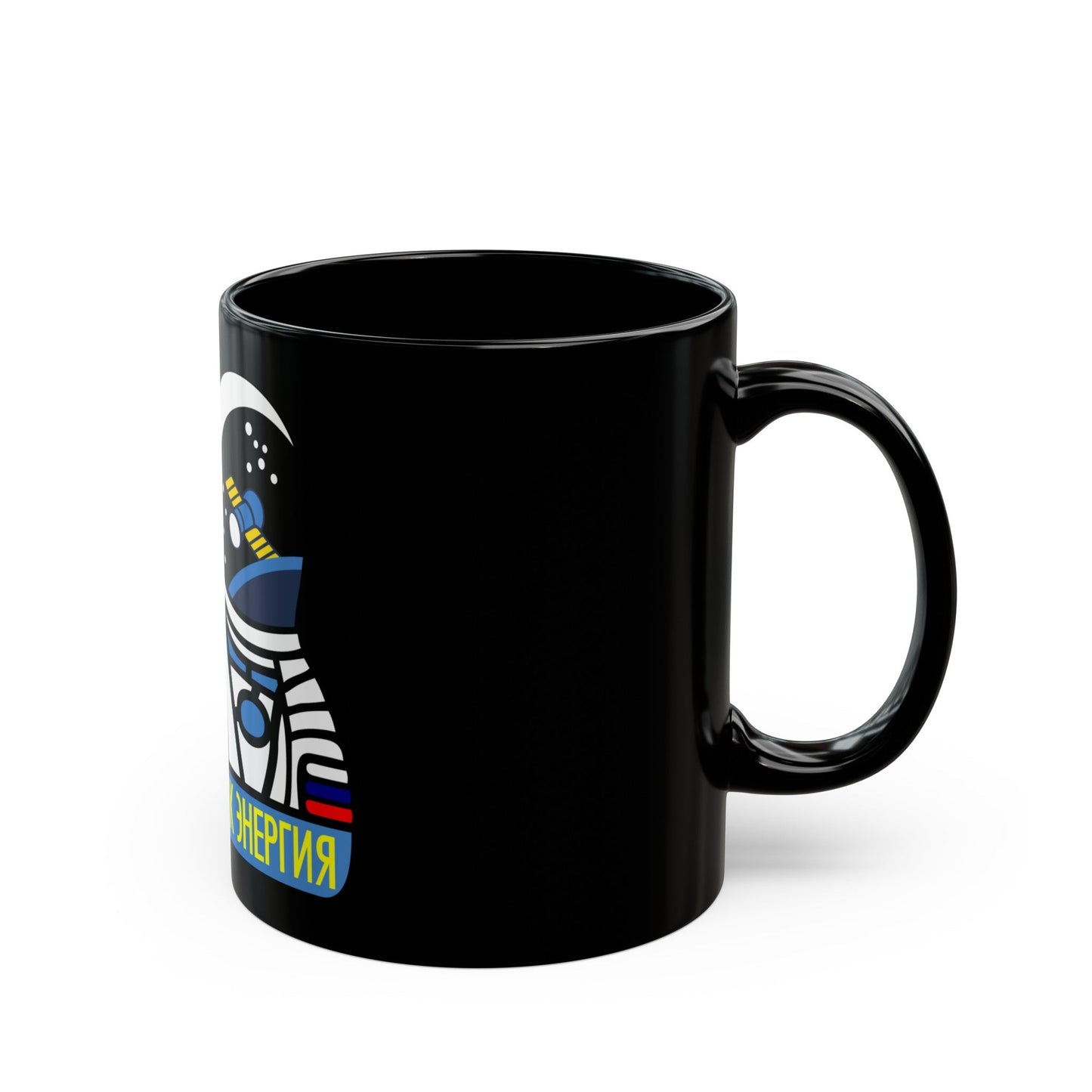 Soyuz TM-27 (Soyuz Programme) Black Coffee Mug-The Sticker Space