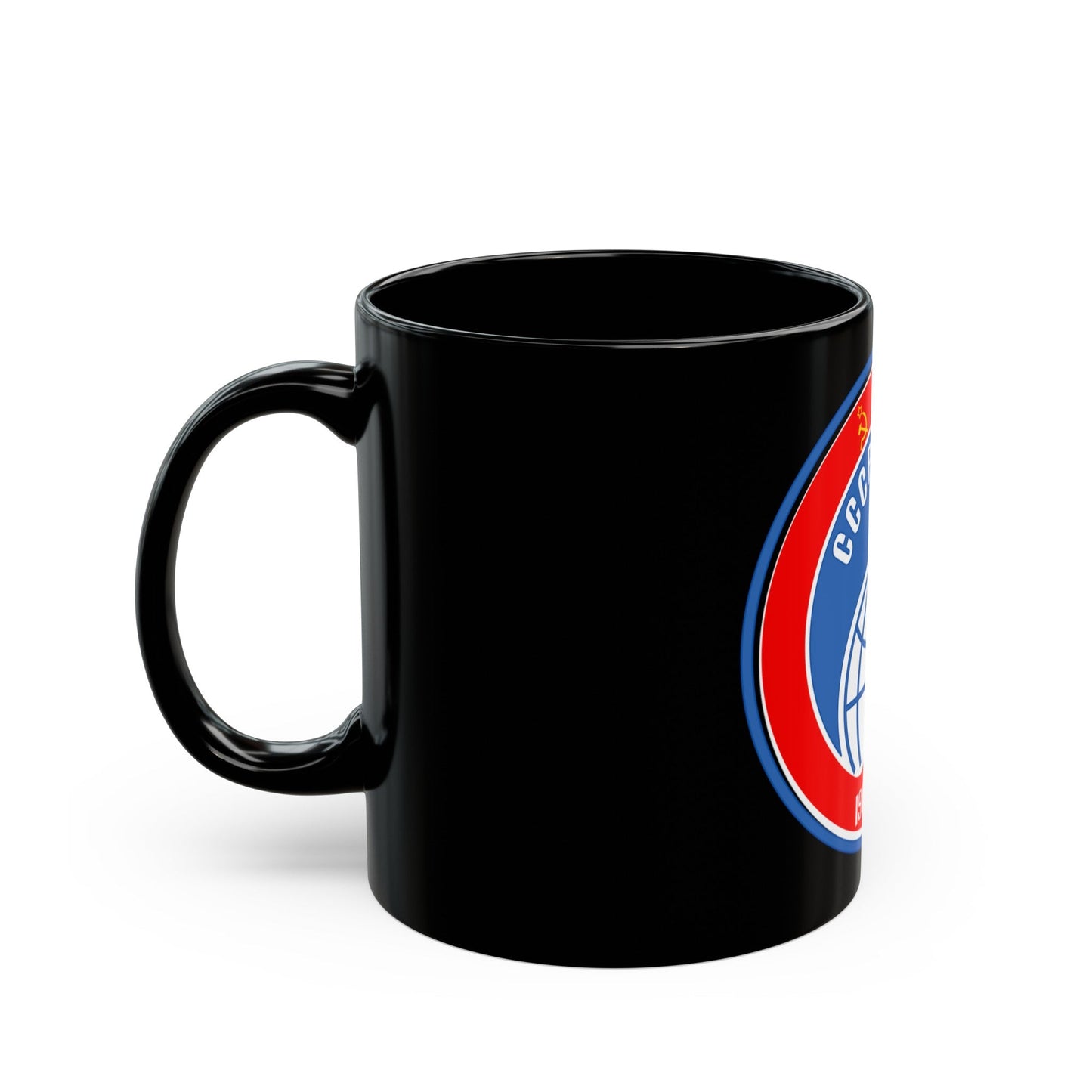 Soyuz TM-3 (Soyuz Programme) Black Coffee Mug-The Sticker Space