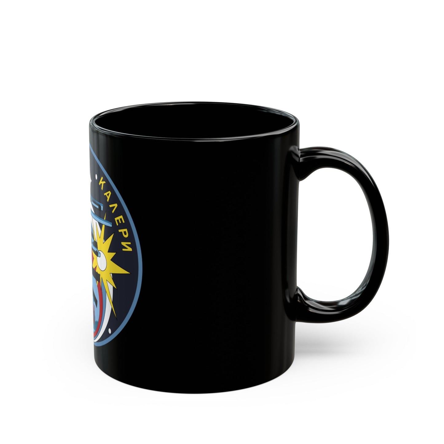 Soyuz TM-30 (Soyuz Programme) Black Coffee Mug-The Sticker Space