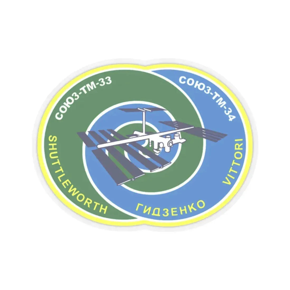 Soyuz TM-34 (Soyuz Programme) STICKER Vinyl Kiss-Cut Decal 2 Inch Transparent - The Sticker Space