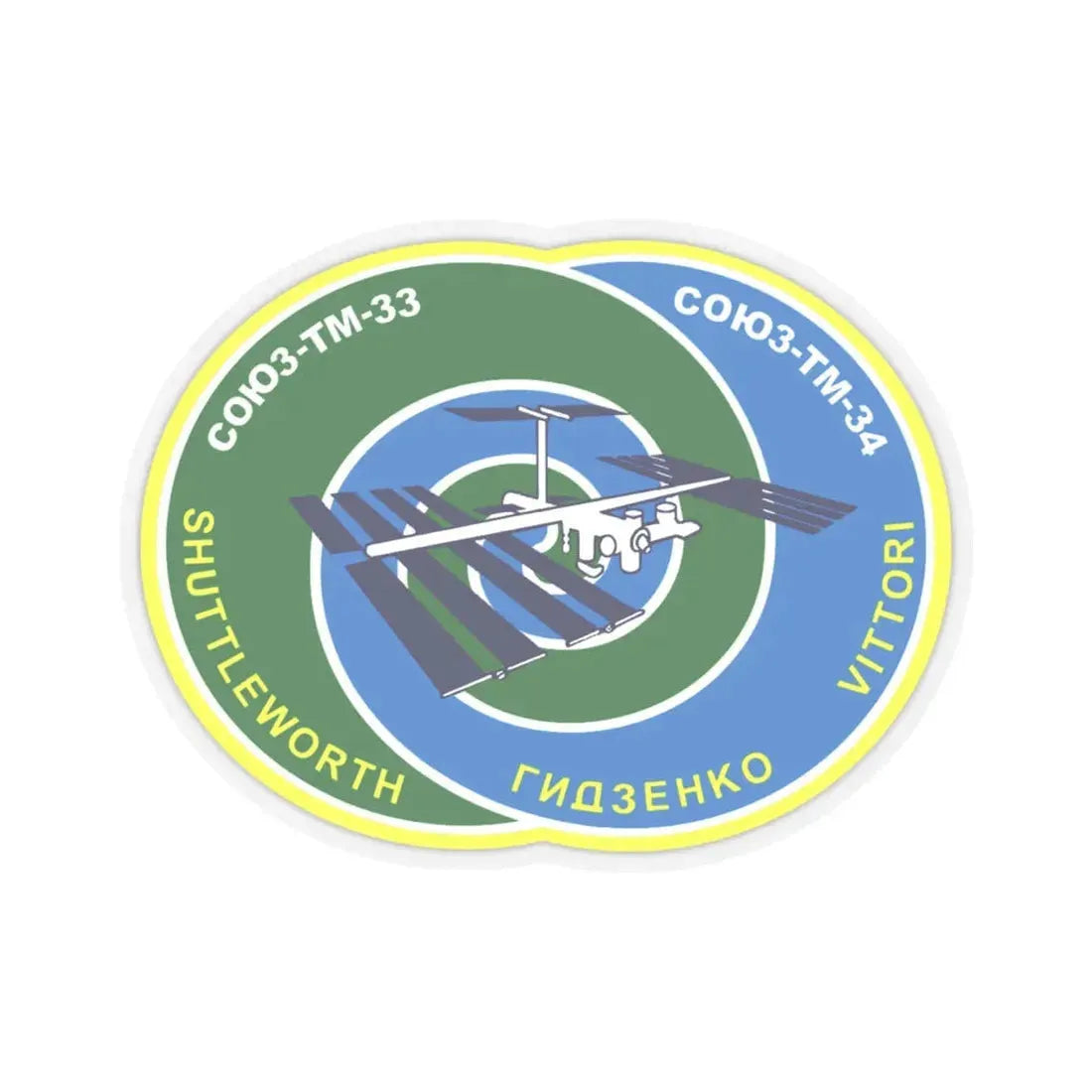 Soyuz TM-34 (Soyuz Programme) STICKER Vinyl Kiss-Cut Decal 6 Inch Transparent - The Sticker Space