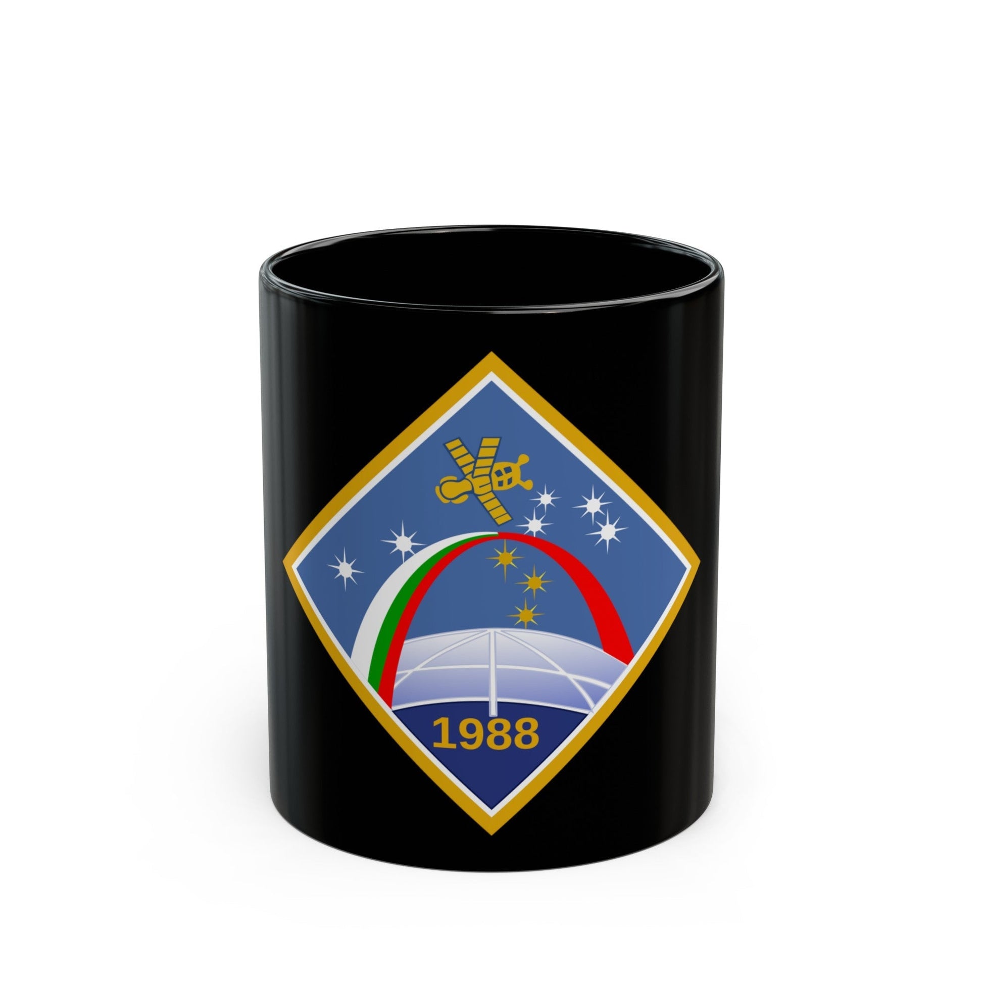 Soyuz TM-5 (Soyuz Programme) Black Coffee Mug-11oz-The Sticker Space