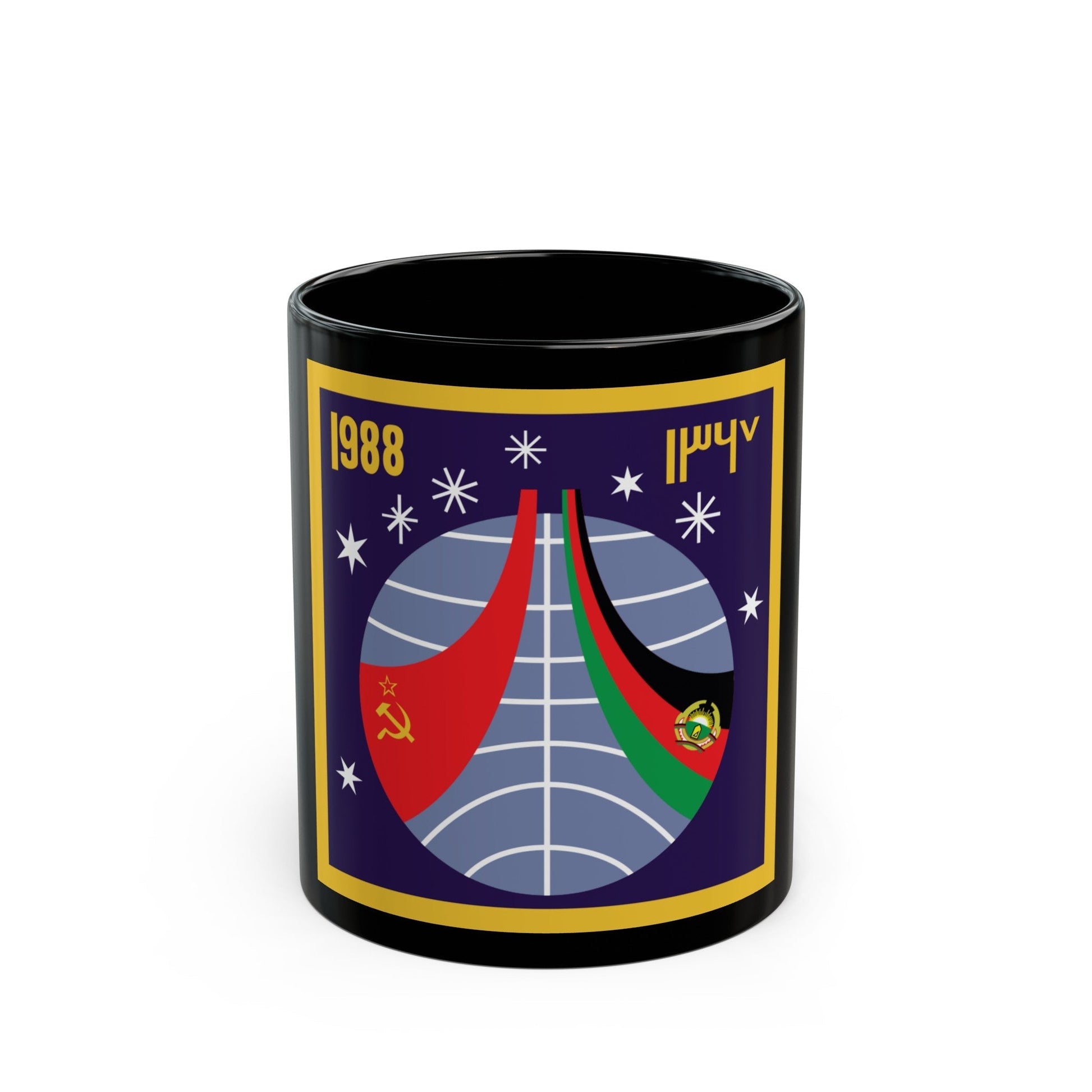 Soyuz TM-6 (Soyuz Programme) Black Coffee Mug-11oz-The Sticker Space