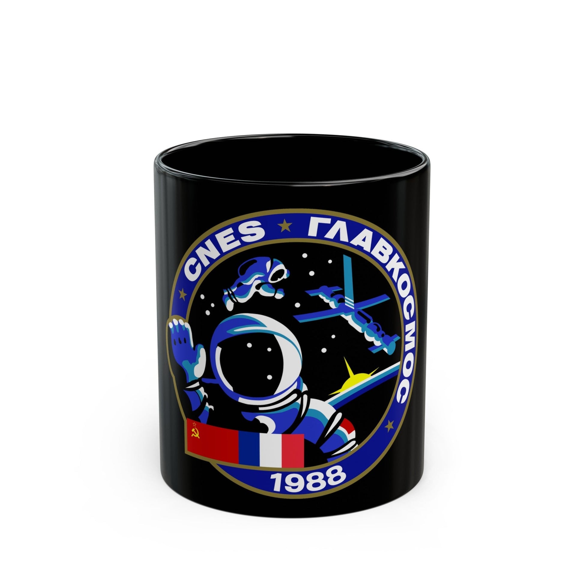 Soyuz TM-7 (Soyuz Programme) Black Coffee Mug-11oz-The Sticker Space