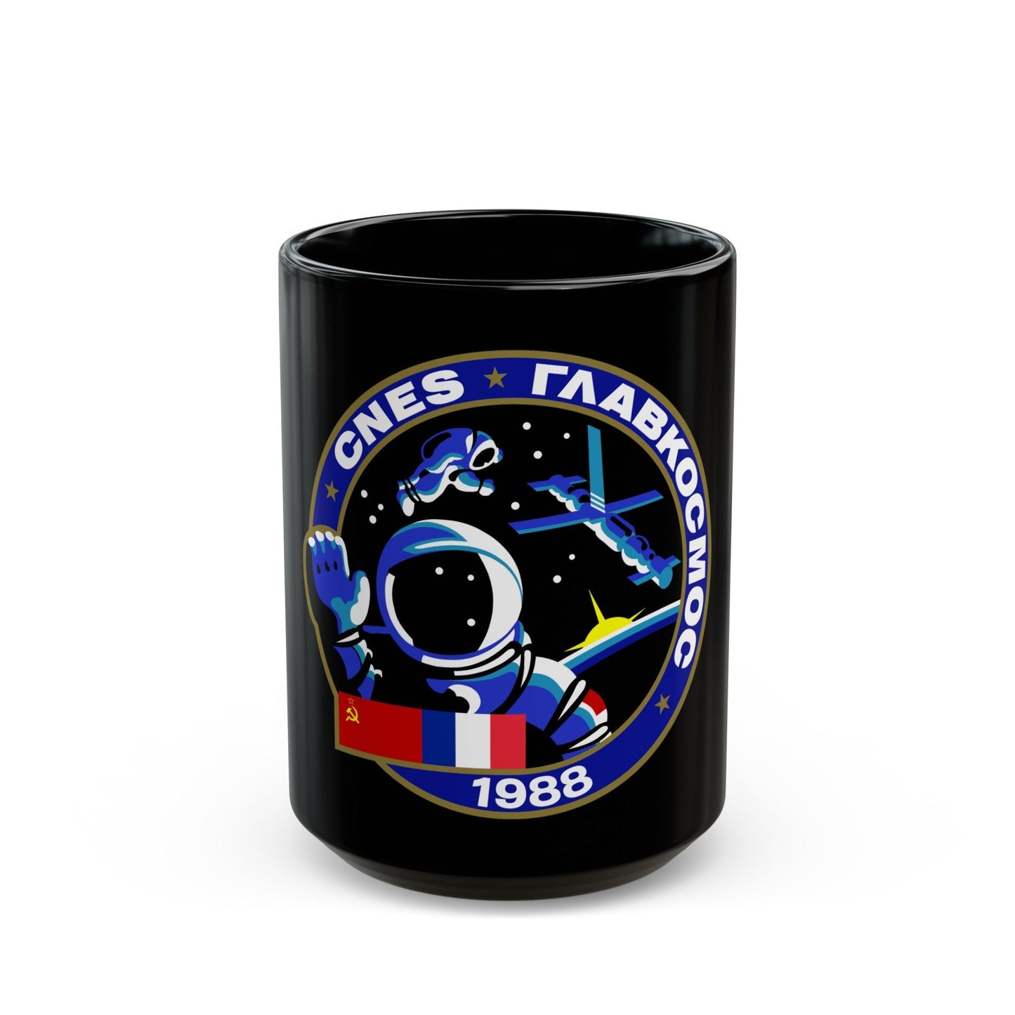 Soyuz TM-7 (Soyuz Programme) Black Coffee Mug-15oz-The Sticker Space