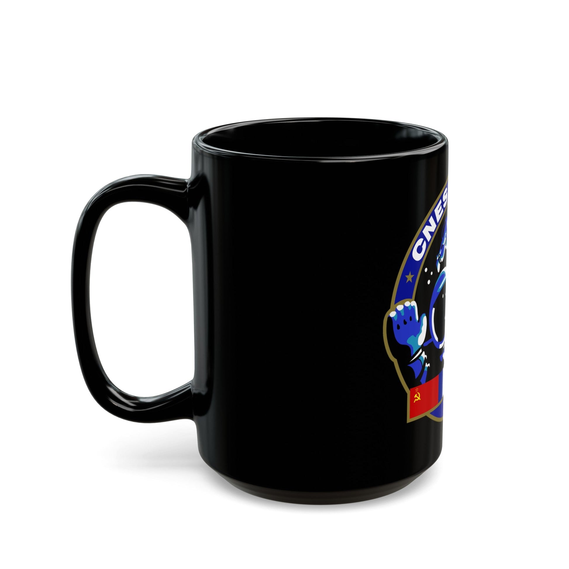 Soyuz TM-7 (Soyuz Programme) Black Coffee Mug-The Sticker Space