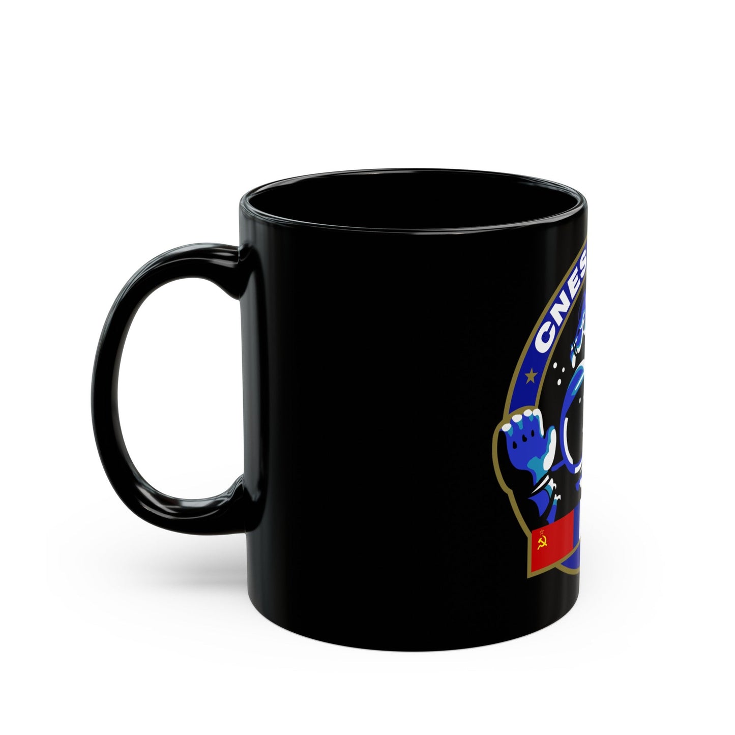 Soyuz TM-7 (Soyuz Programme) Black Coffee Mug-The Sticker Space