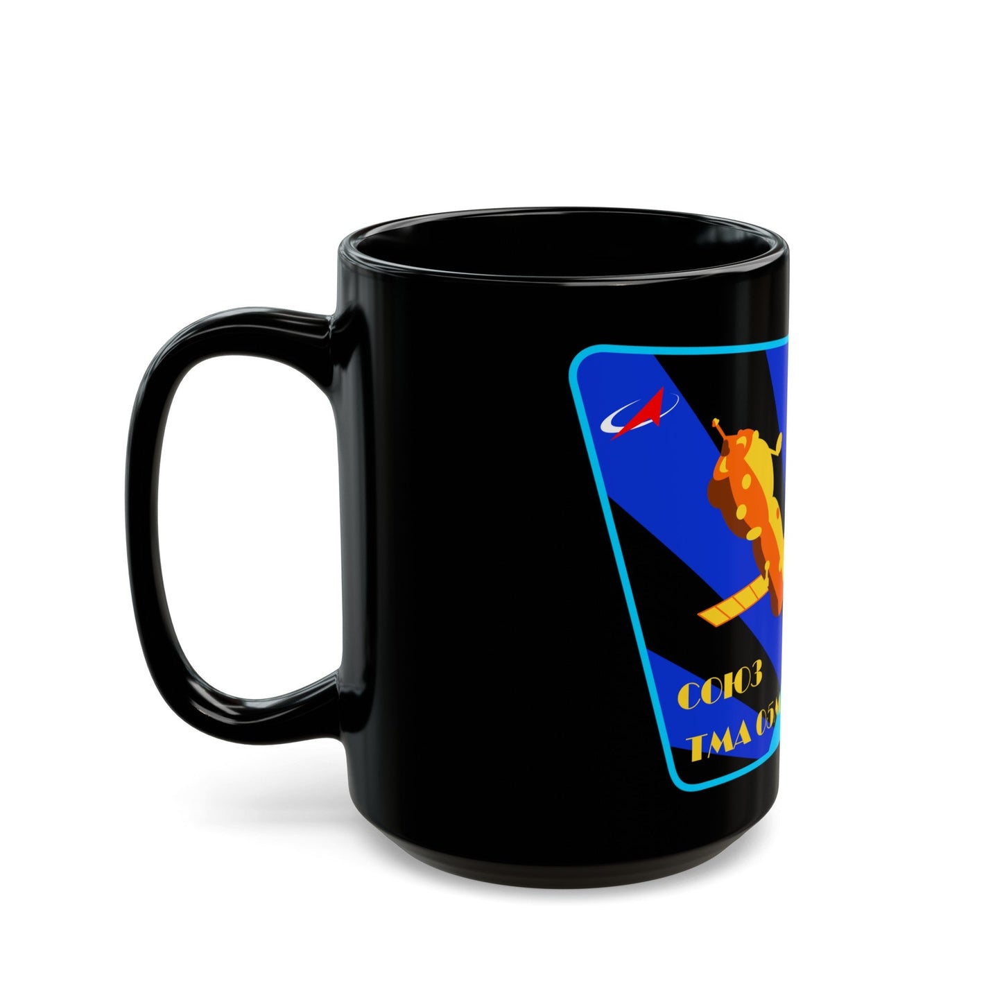 Soyuz TMA-05M (Soyuz Programme) Black Coffee Mug-The Sticker Space