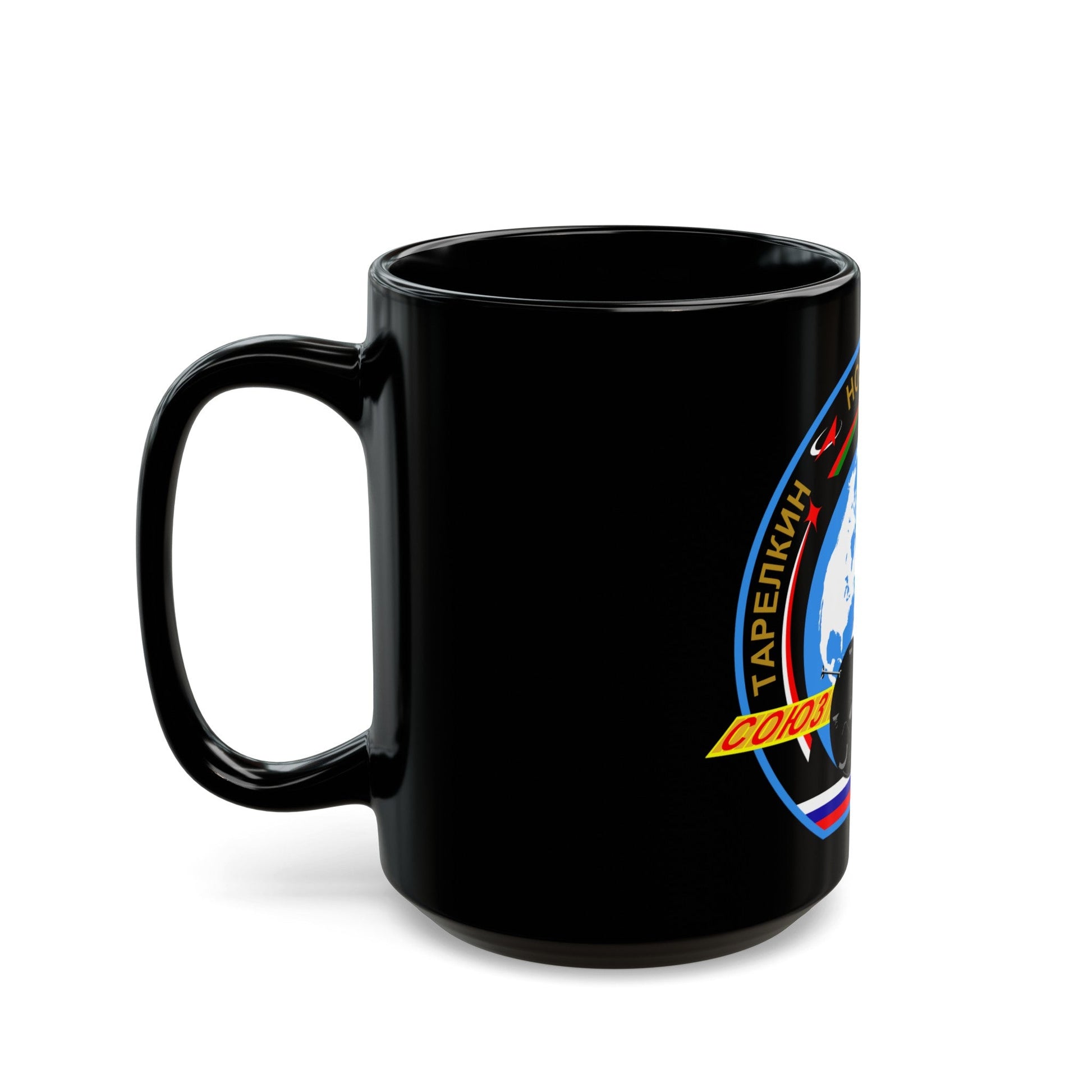 Soyuz TMA-06M (Soyuz Programme) Black Coffee Mug-The Sticker Space