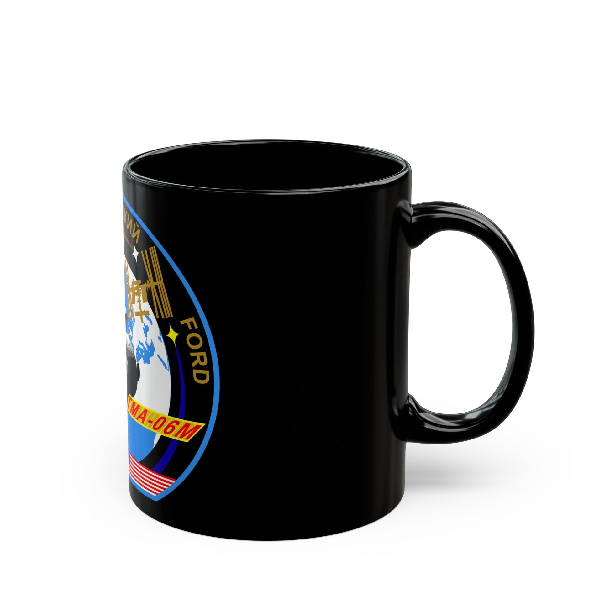 Soyuz TMA-06M (Soyuz Programme) Black Coffee Mug-The Sticker Space