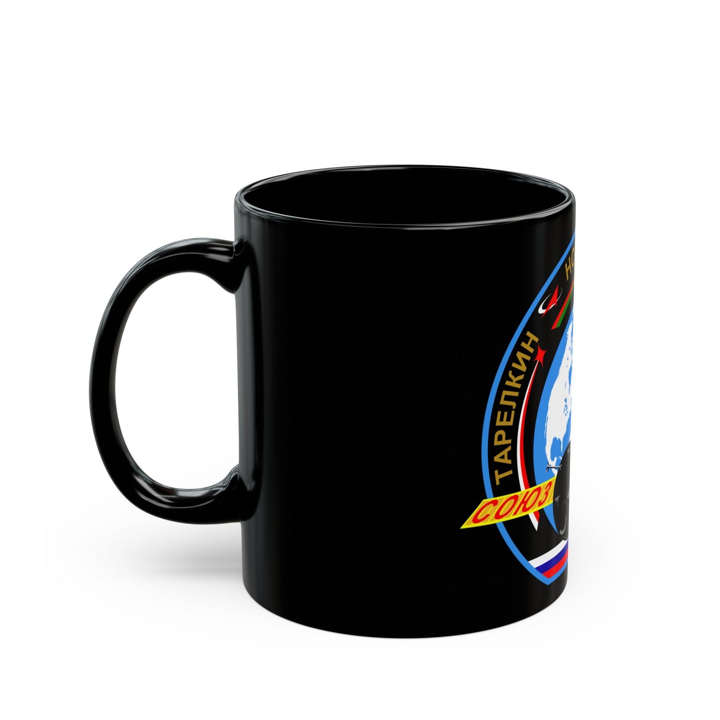 Soyuz TMA-06M (Soyuz Programme) Black Coffee Mug-The Sticker Space