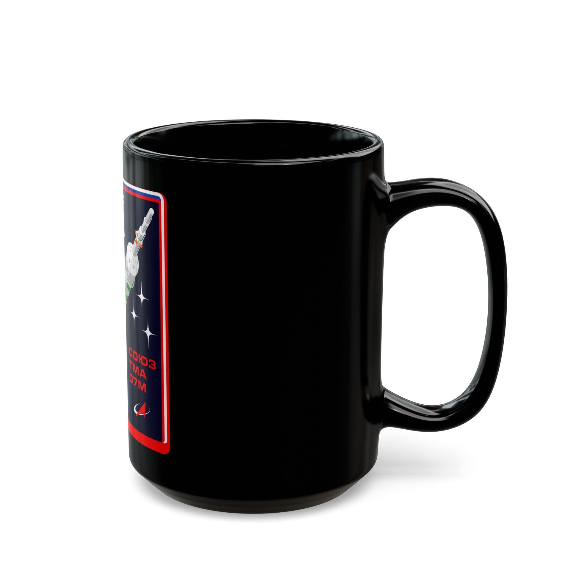 Soyuz TMA-07M (Soyuz Programme) Black Coffee Mug-The Sticker Space