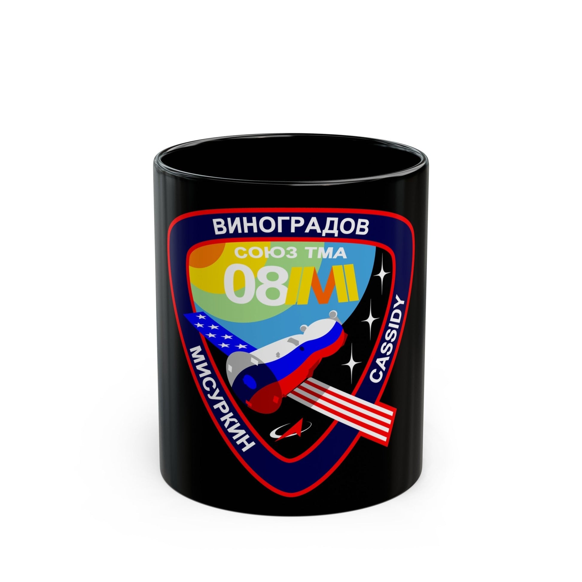 Soyuz TMA-08M (Soyuz Programme) Black Coffee Mug-11oz-The Sticker Space