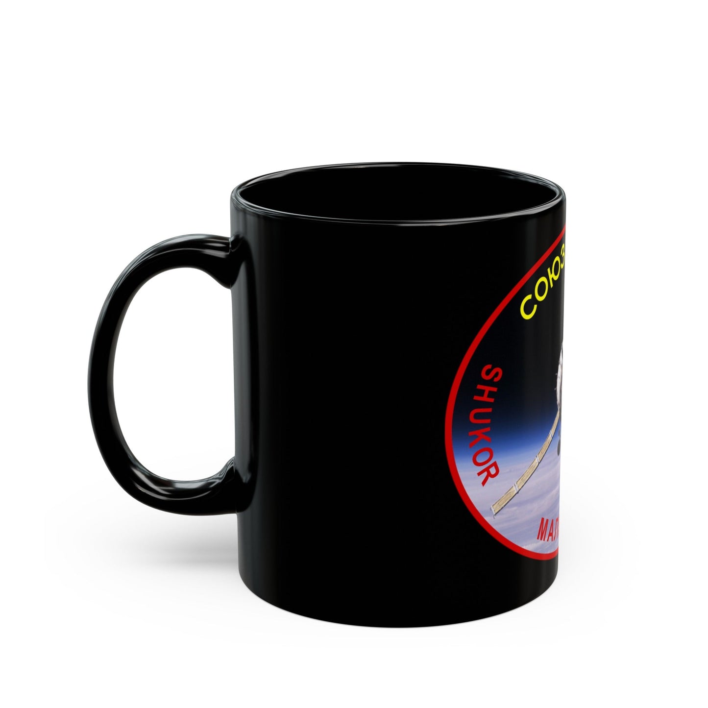 Soyuz TMA-11 (Soyuz Programme) Black Coffee Mug-The Sticker Space