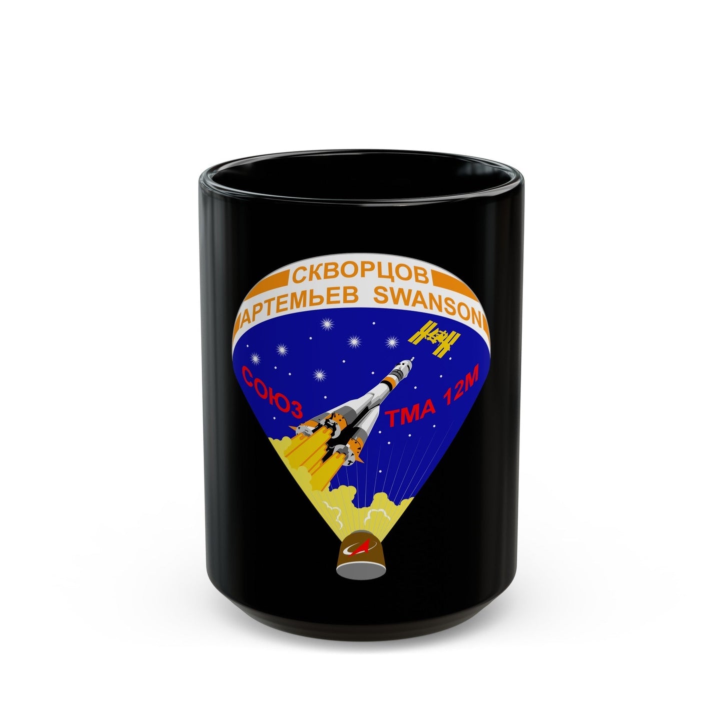 Soyuz TMA-12M (Soyuz Programme) Black Coffee Mug-15oz-The Sticker Space