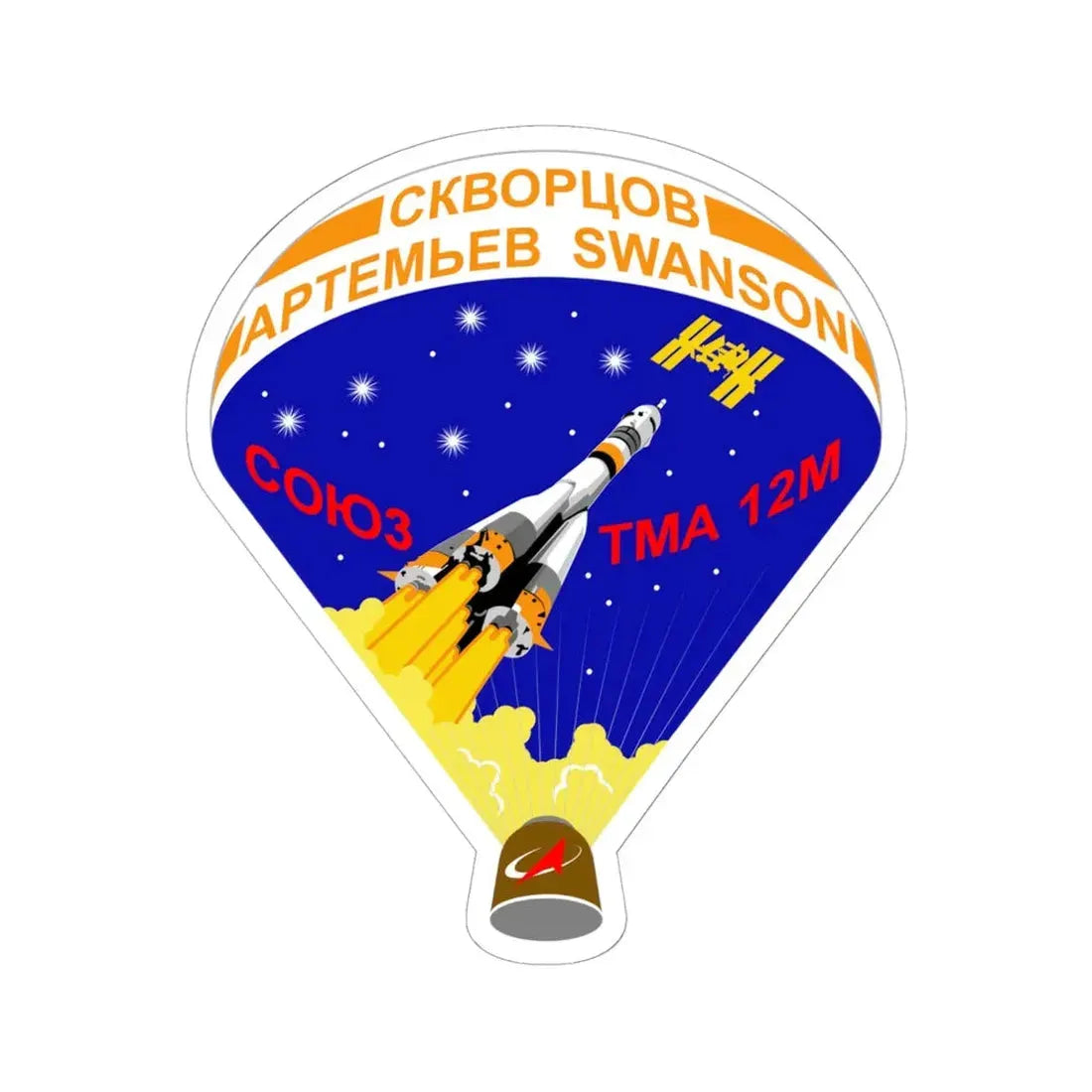 Soyuz TMA-12M (Soyuz Programme) STICKER Vinyl Kiss-Cut Decal 6 Inch White - The Sticker Space