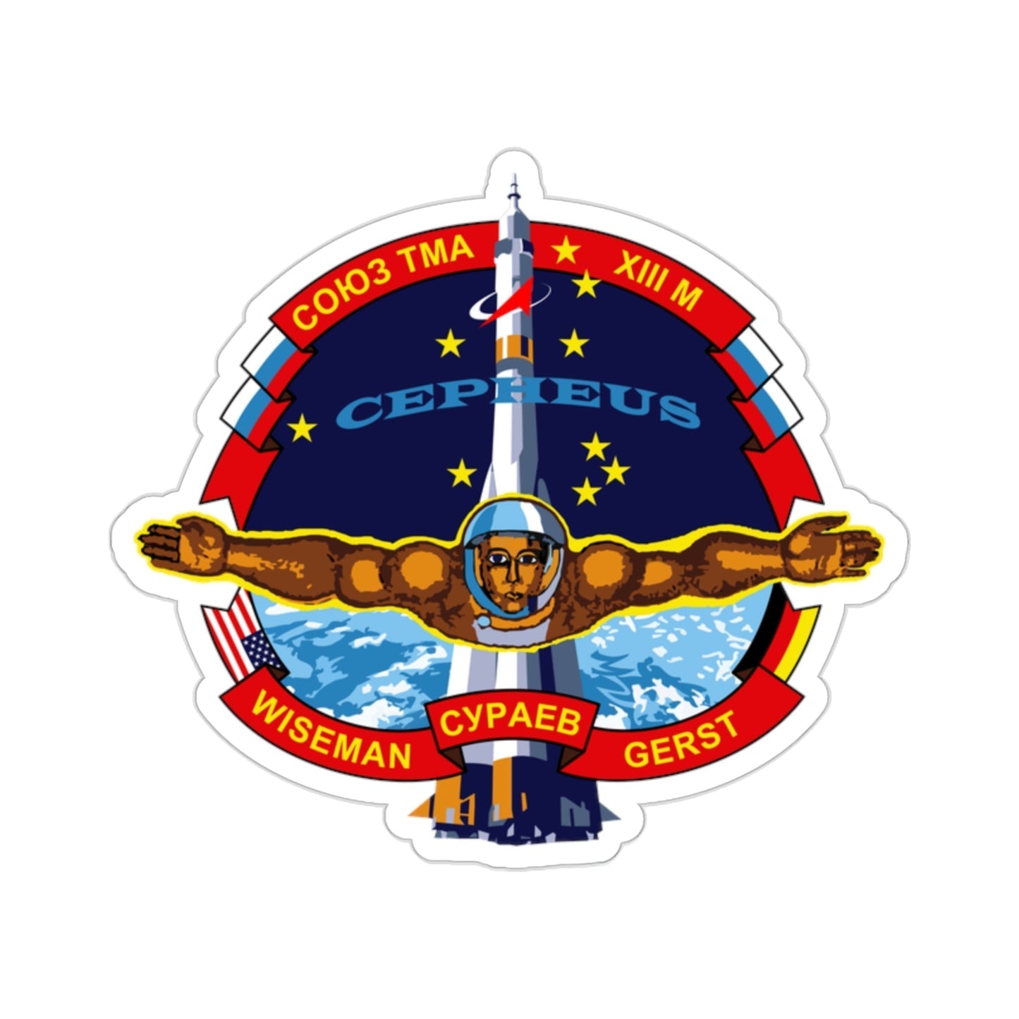 Soyuz TMA-13M (Soviet Space Program) STICKER Vinyl Die-Cut Decal-2 Inch-The Sticker Space