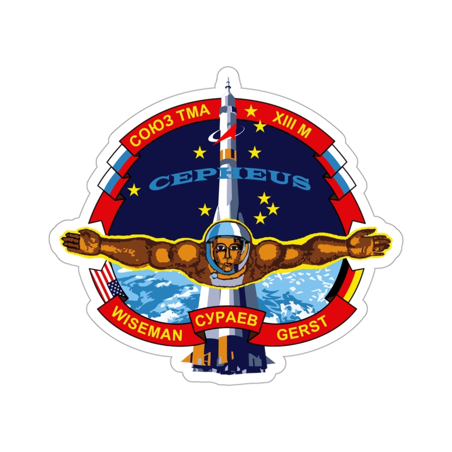 Soyuz TMA-13M (Soviet Space Program) STICKER Vinyl Die-Cut Decal-3 Inch-The Sticker Space