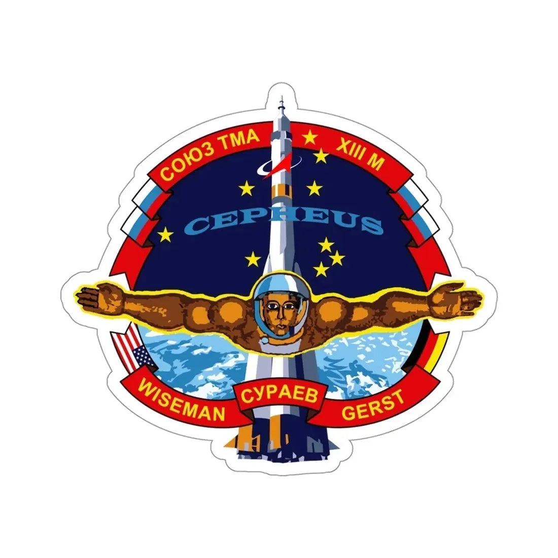 Soyuz TMA-13M (Soviet Space Program) STICKER Vinyl Die-Cut Decal 4 Inch - The Sticker Space