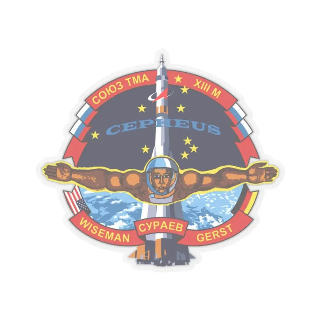 Soyuz TMA-13M (Soyuz Programme) STICKER Vinyl Kiss-Cut Decal 2 Inch Transparent - The Sticker Space