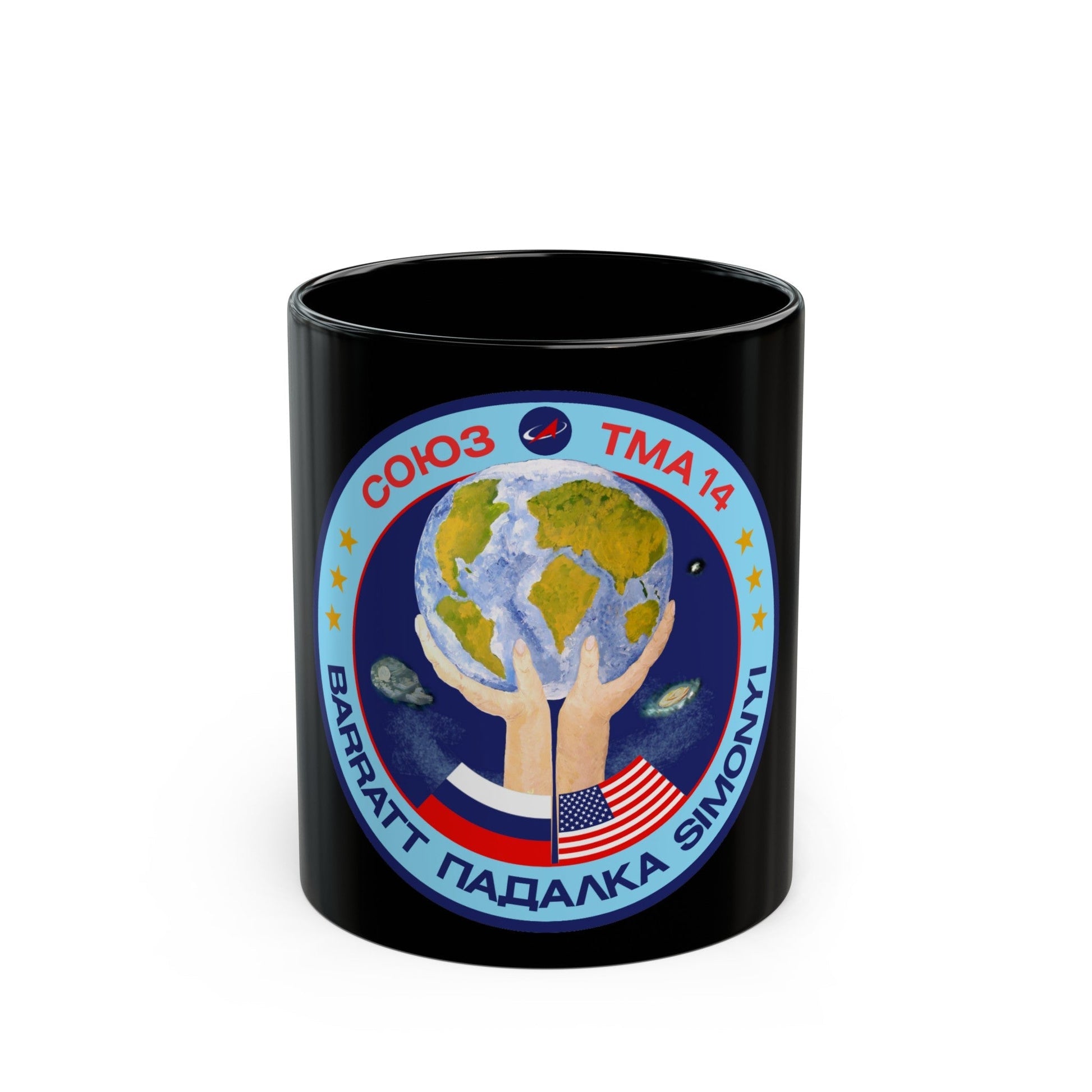 Soyuz TMA-14 (Soyuz Programme) Black Coffee Mug-11oz-The Sticker Space