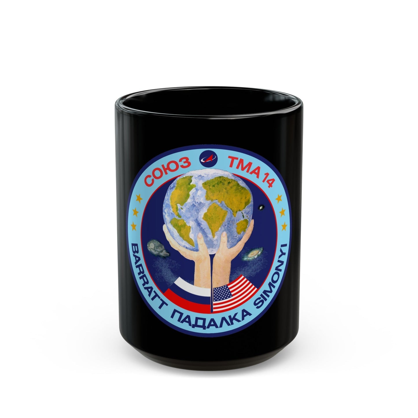 Soyuz TMA-14 (Soyuz Programme) Black Coffee Mug-15oz-The Sticker Space