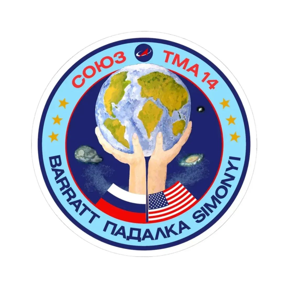 Soyuz TMA-14 (Soyuz Programme) STICKER Vinyl Kiss-Cut Decal 3 Inch White - The Sticker Space
