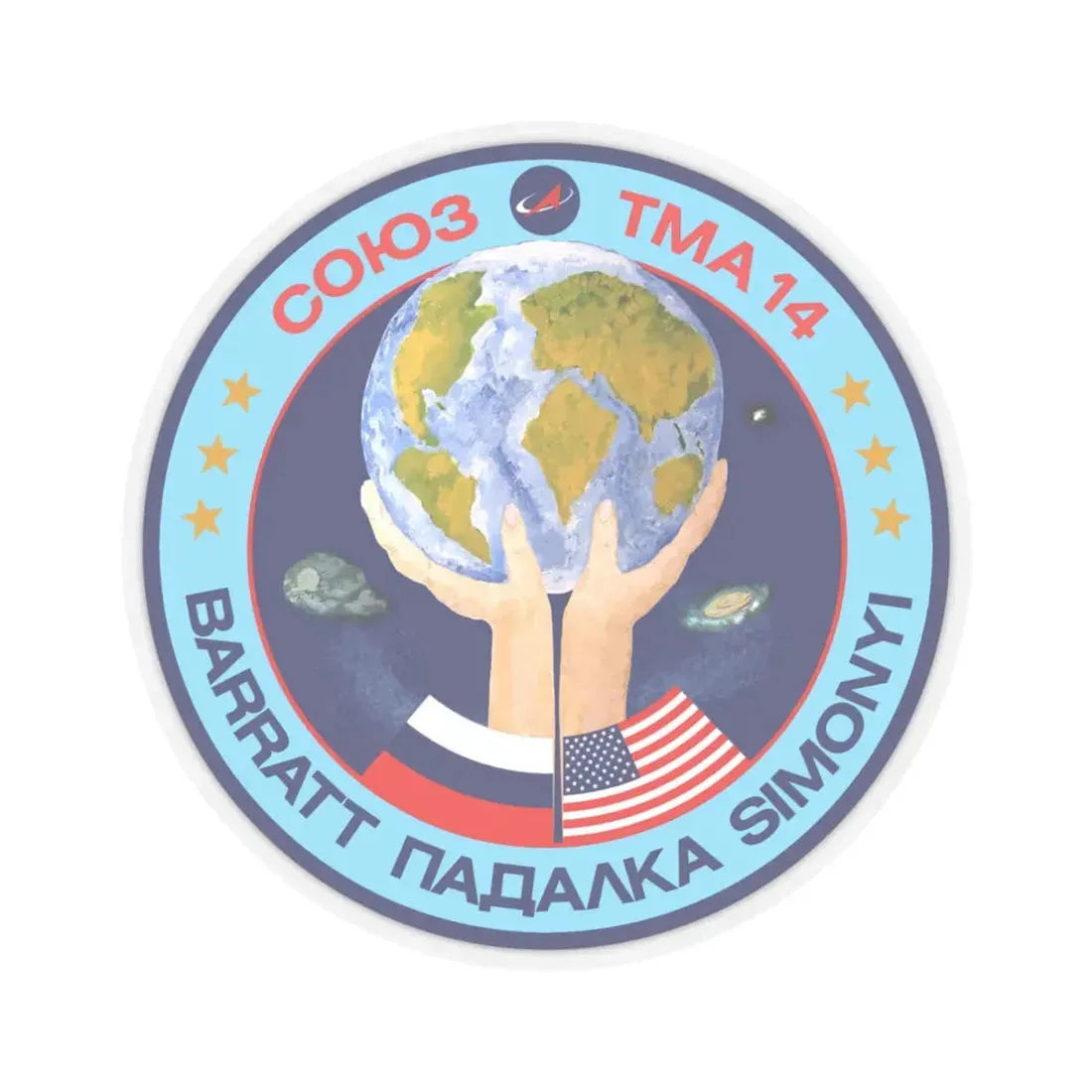 Soyuz TMA-14 (Soyuz Programme) STICKER Vinyl Kiss-Cut Decal 4 Inch Transparent - The Sticker Space
