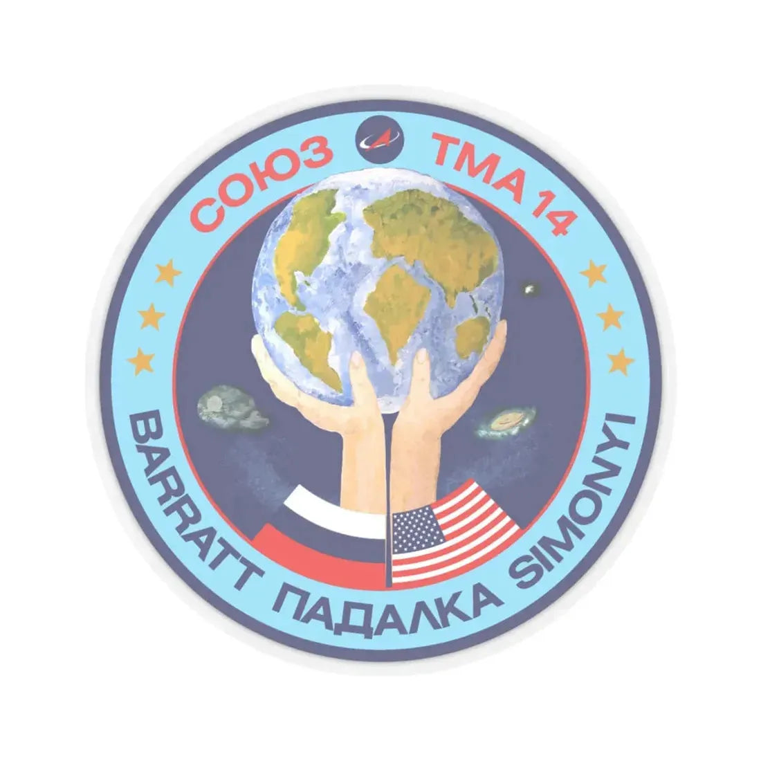Soyuz TMA-14 (Soyuz Programme) STICKER Vinyl Kiss-Cut Decal 6 Inch Transparent - The Sticker Space