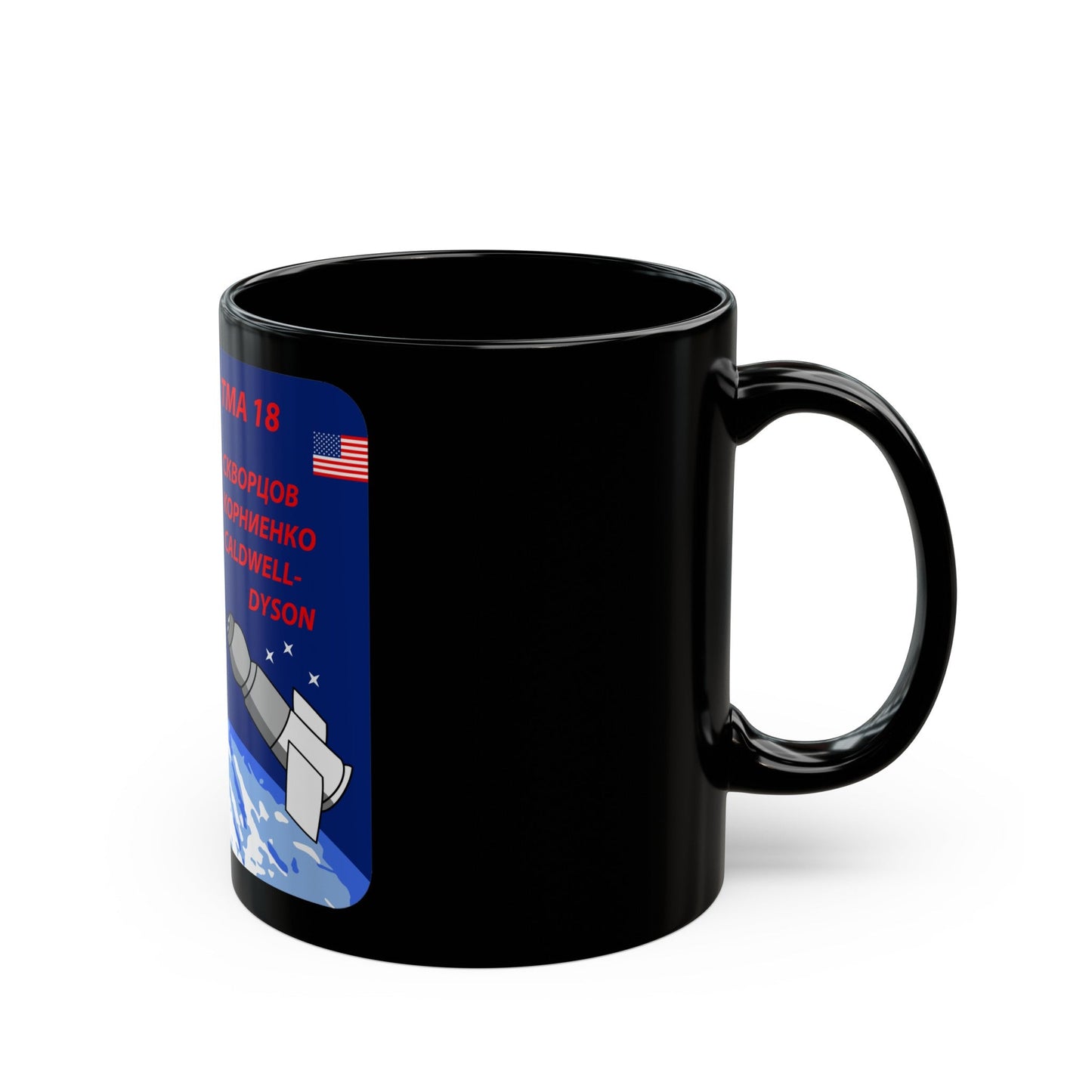 Soyuz TMA-18 (Soyuz Programme) Black Coffee Mug-The Sticker Space