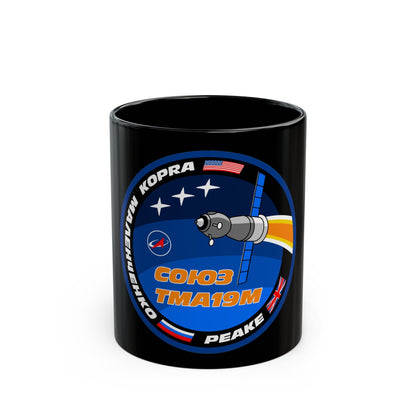 Soyuz TMA-19M (Soyuz Programme) Black Coffee Mug-11oz-The Sticker Space