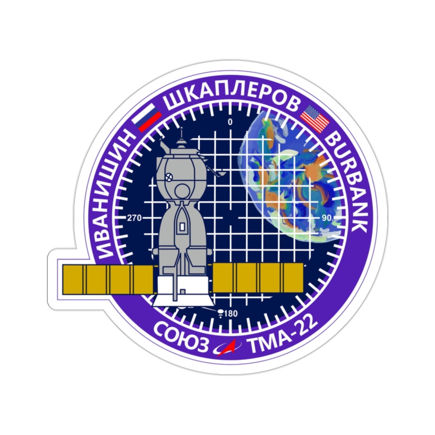 Soyuz TMA-22 (Soviet Space Program) STICKER Vinyl Die-Cut Decal-2 Inch-The Sticker Space