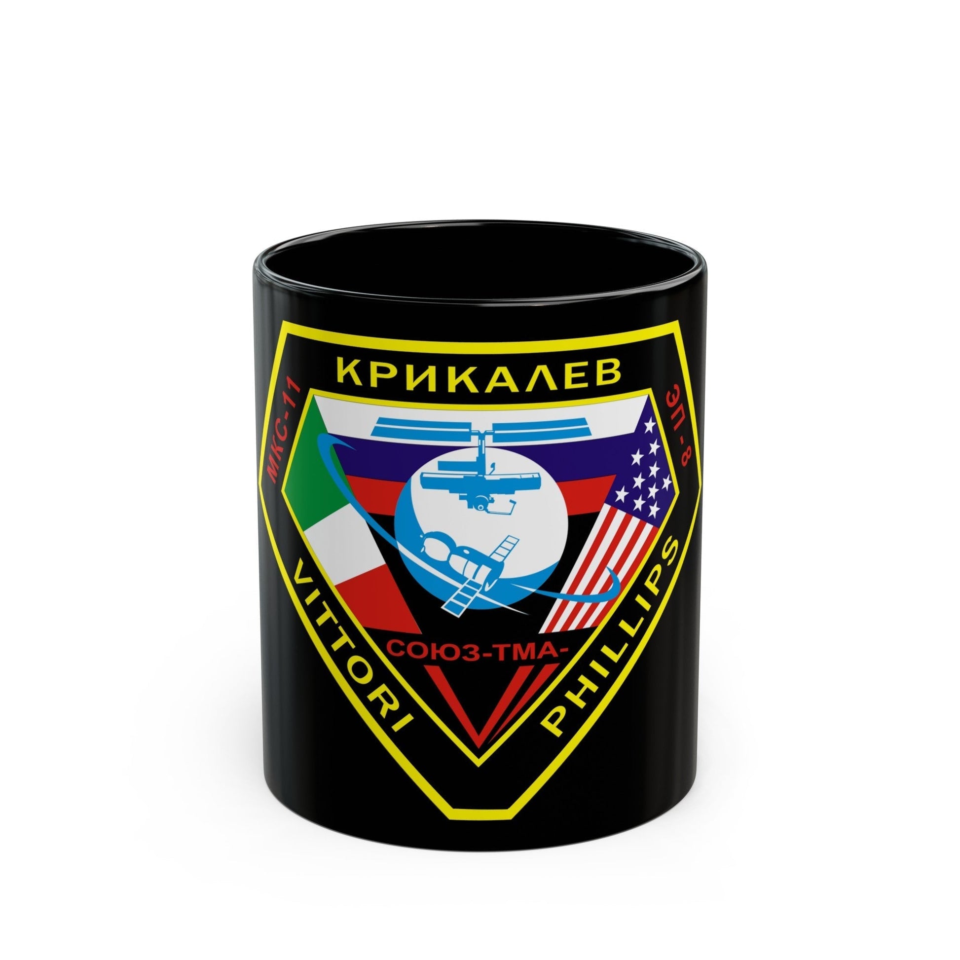 Soyuz TMA-6 (Soyuz Programme) Black Coffee Mug-11oz-The Sticker Space