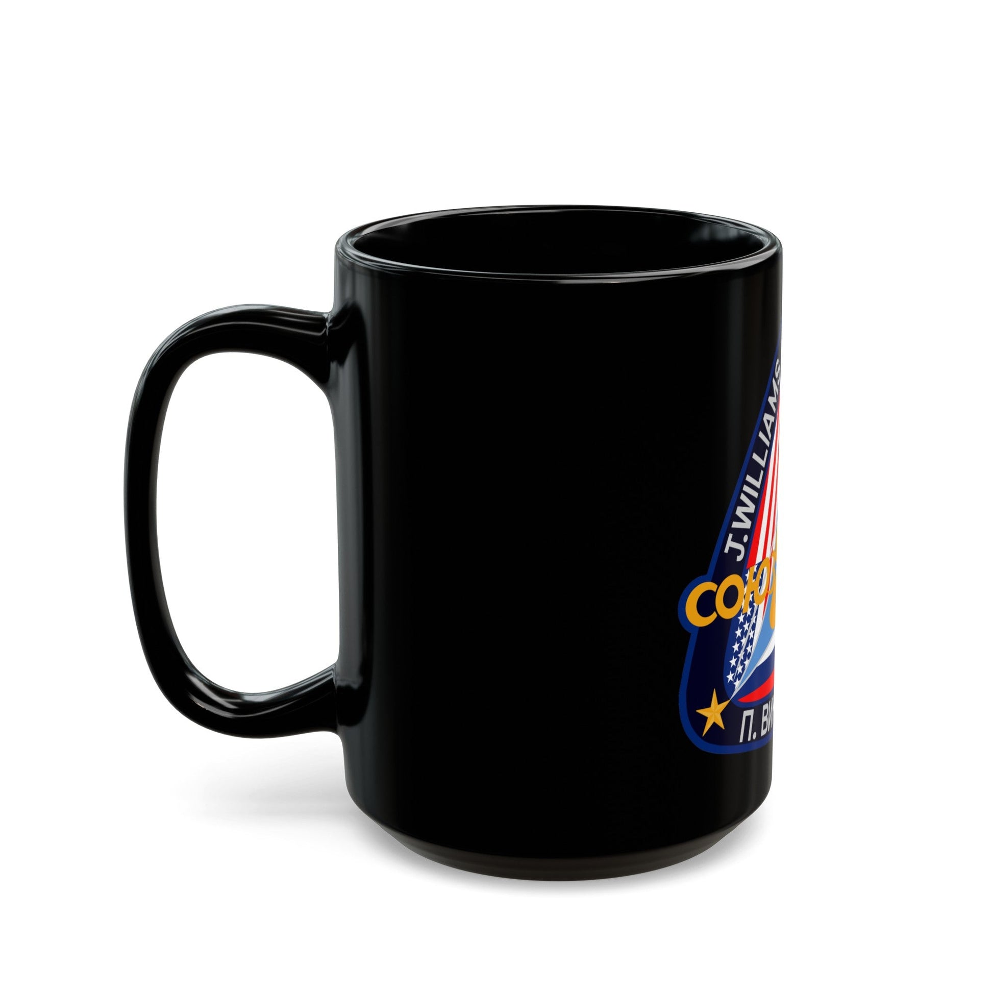 Soyuz TMA-8 (Soyuz Programme) Black Coffee Mug-The Sticker Space