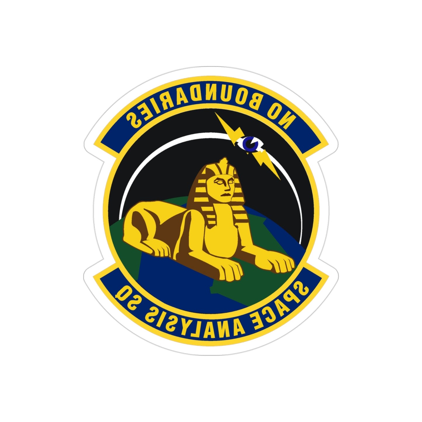 Space Analysis Squadron (U.S. Air Force) REVERSE PRINT Transparent STICKER-3" × 3"-The Sticker Space