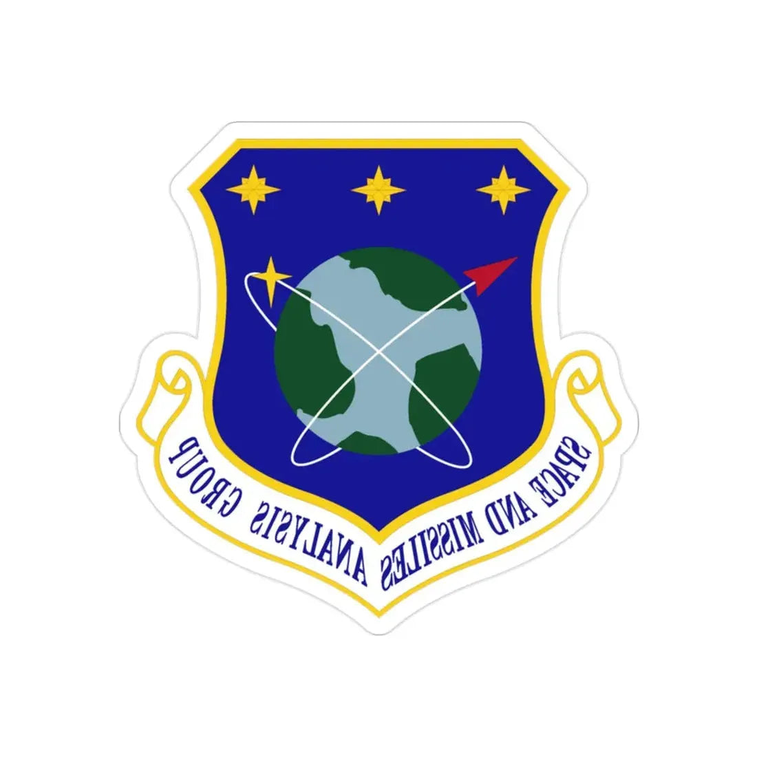 Space and Missiles Analysis Group (U.S. Air Force) REVERSE PRINT Transparent Die-Cut STICKER 2 Inch Die-Cut Transparent - The Sticker Space