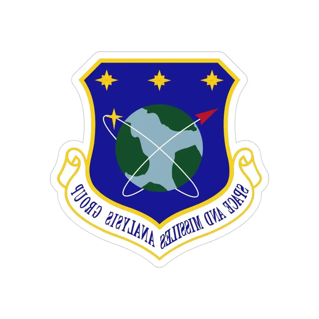 Space and Missiles Analysis Group (U.S. Air Force) REVERSE PRINT Transparent Die-Cut STICKER 3 Inch Die-Cut Transparent - The Sticker Space