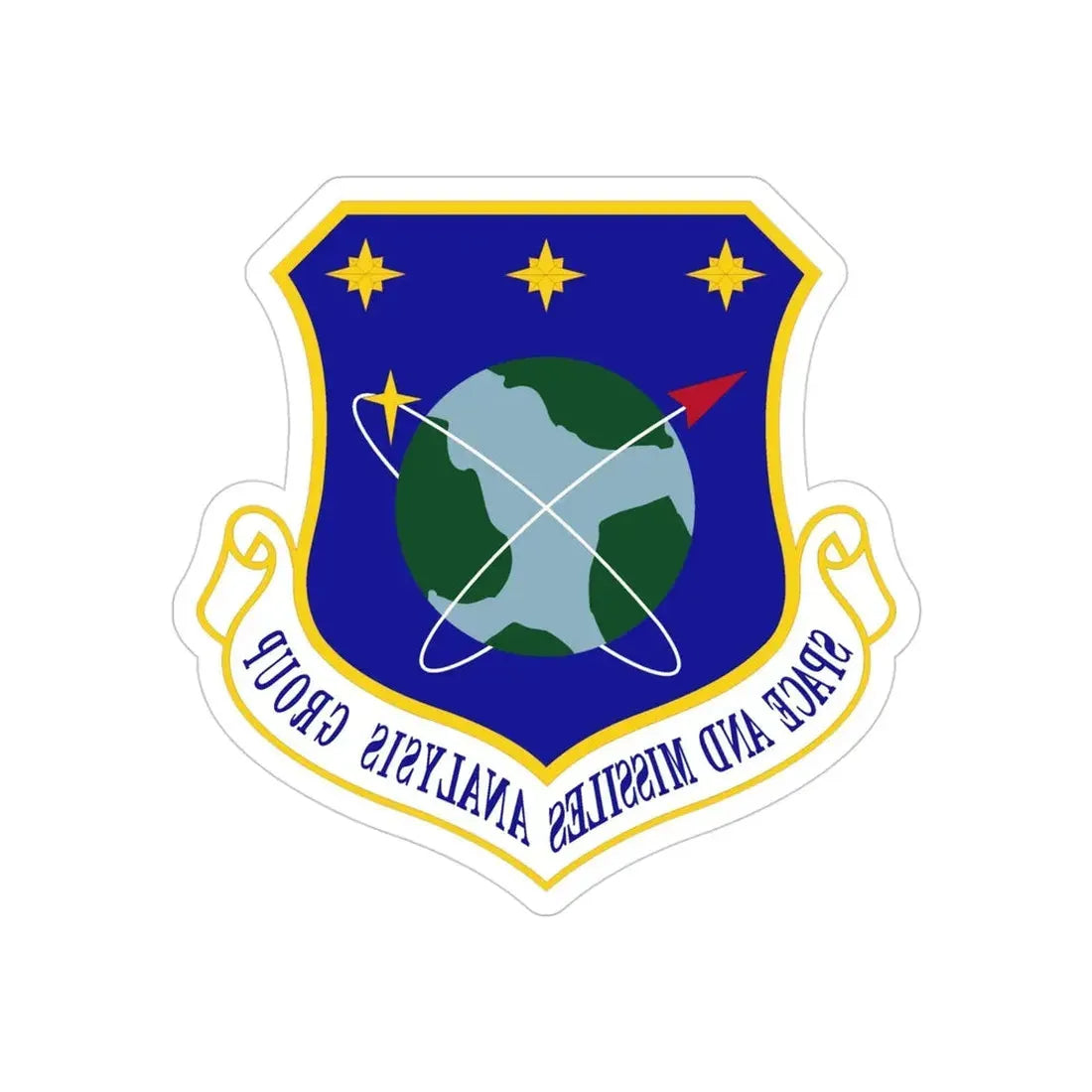 Space and Missiles Analysis Group (U.S. Air Force) REVERSE PRINT Transparent Die-Cut STICKER 4 Inch Die-Cut Transparent - The Sticker Space