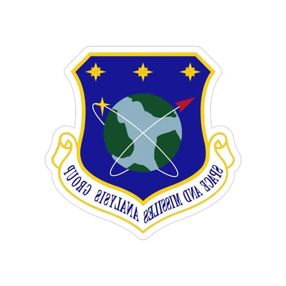 Space and Missiles Analysis Group (U.S. Air Force) REVERSE PRINT Transparent Die-Cut STICKER 4 Inch Die-Cut Transparent - The Sticker Space