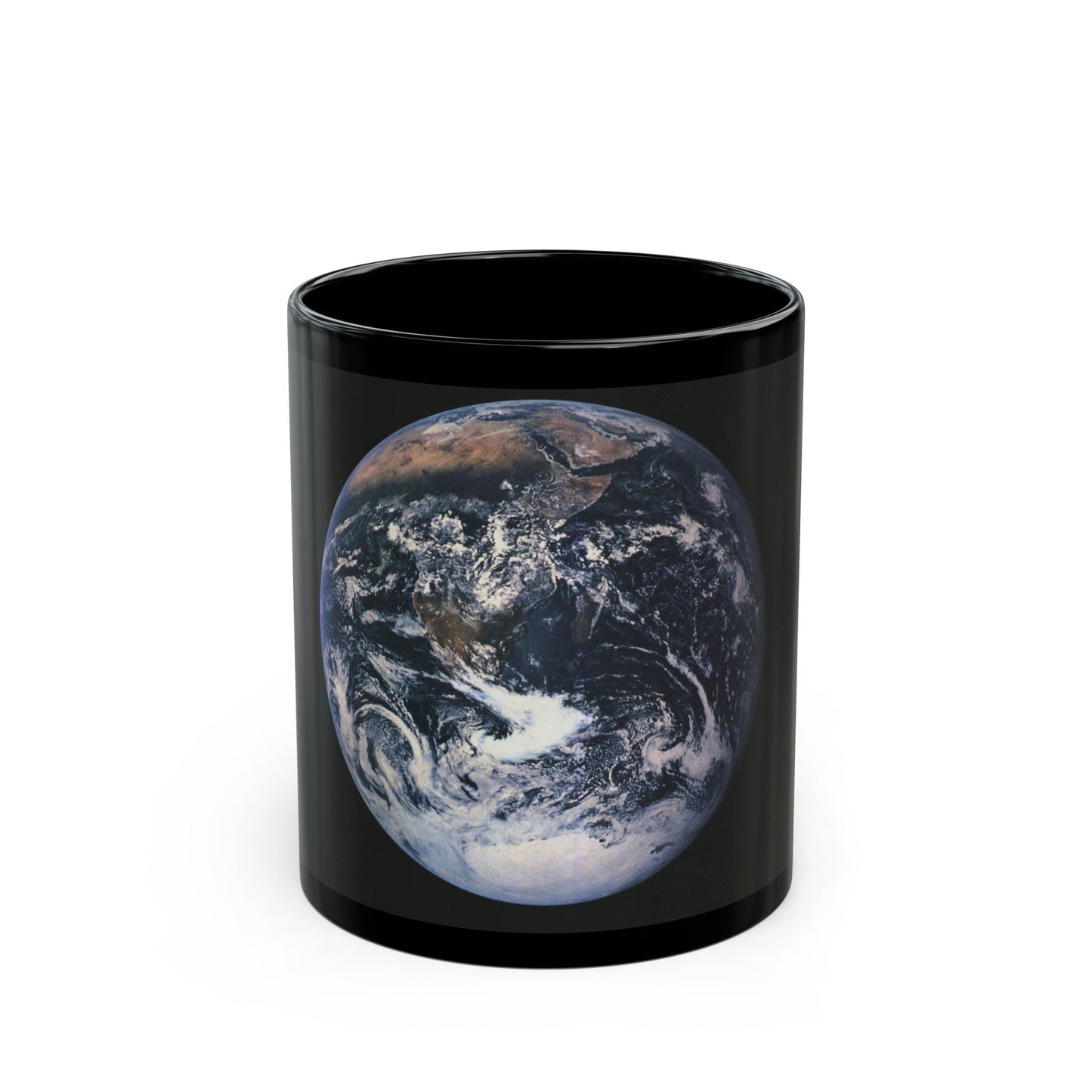 Space - Earth from Space (1973) (Map) Black Coffee Mug-11oz-The Sticker Space